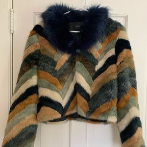 70s inspired faux fur coat